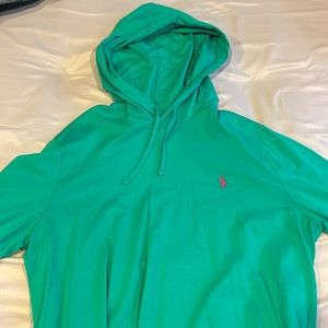 Polo Ralph Lauren Mens Medium Green Hooded Long Sleeve T Shirt